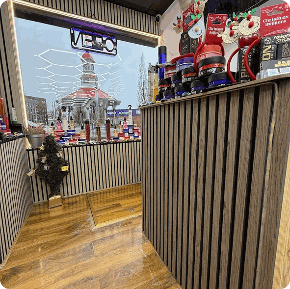 A busy barber shop interior in Glasgow